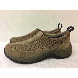 LL Bean women Brown Suede/Mesh Comfort  Slip On shoes  Size 6.5 M